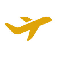 icone d'un avion en doré